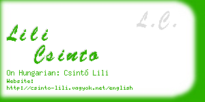 lili csinto business card